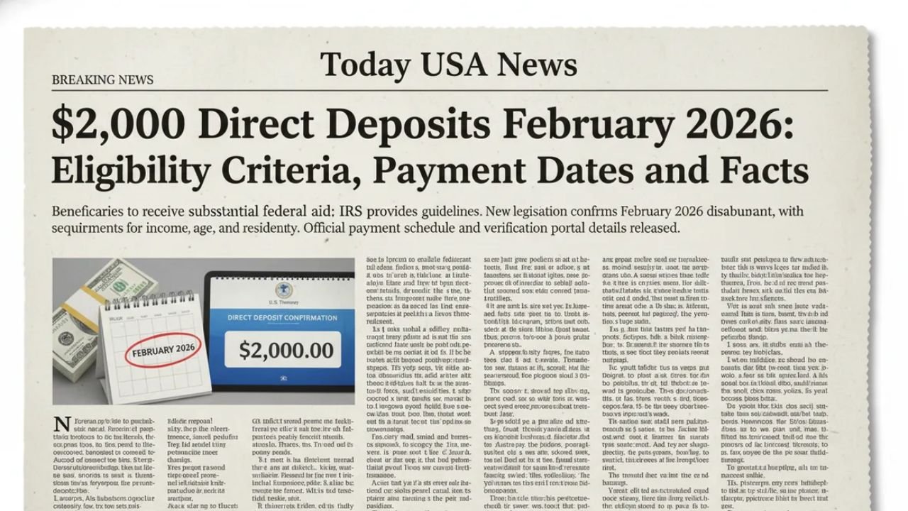 $2,000 Direct Deposits February 2026: Eligibility Criteria, Payment Dates and Facts