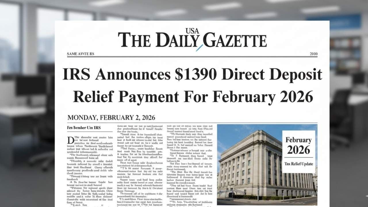 IRS $1,390 Direct Deposit Relief Payment for February 2026: What Taxpayers Need to Know