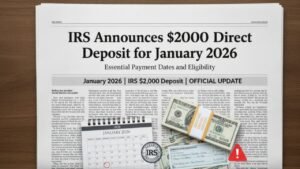 IRS Announces $2,000 Direct Deposit for January 2026 – Key Dates and Eligibility Explained