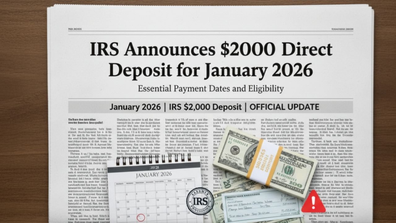 IRS Announces $2,000 Direct Deposit for January 2026 – Key Dates and Eligibility Explained