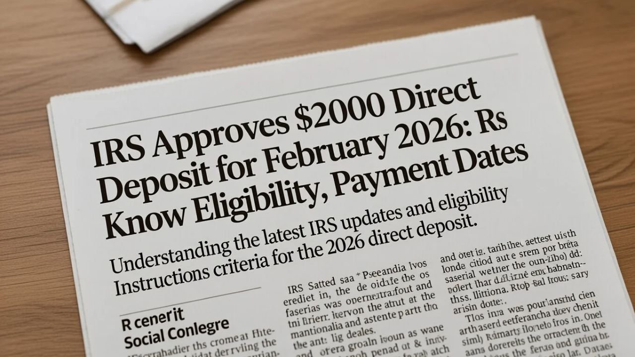 IRS Shocks Millions With February 2026 $2,000 Direct Deposit Approval – Who Qualifies and How to Get Paid Fast